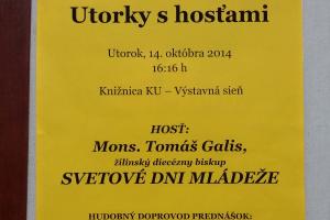 14.10.2014 Mons. Tomáš Galis o Svetových dňoch mládežeNový album