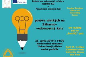 25.4.2018 Zábavno-vedomostný kvíz